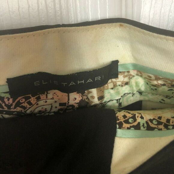 ELIE TAHARI Wool Brown Wide Leg Trouser Dress Career Pants Women's Size 4 - Picture 6 of 9